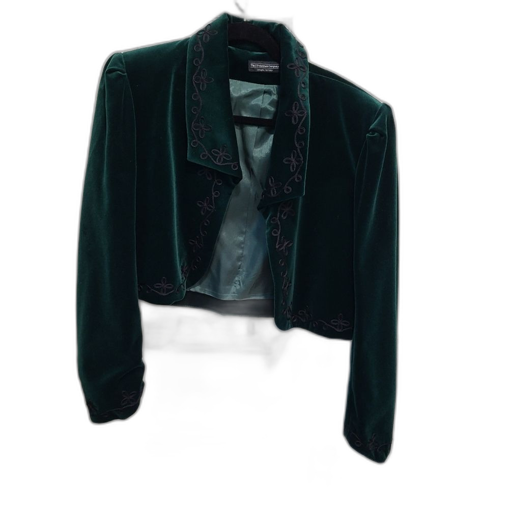 J. Petermsn Vintage Velvet Jacket with Cord Detail on Collar and Sleeves
